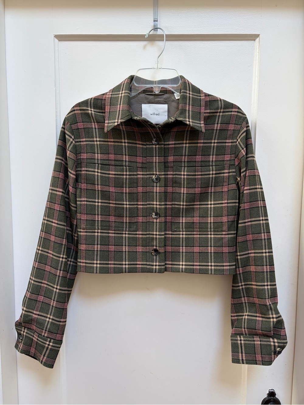 Wilfred Olive & Pink Little Plaid Jacket